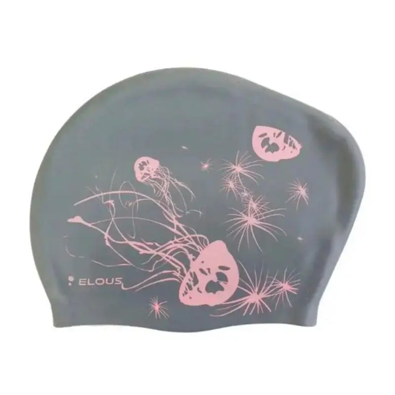 Шапочка для плавания Elous для длинных волос EL006 медуза серебро от магазина Супер Спорт