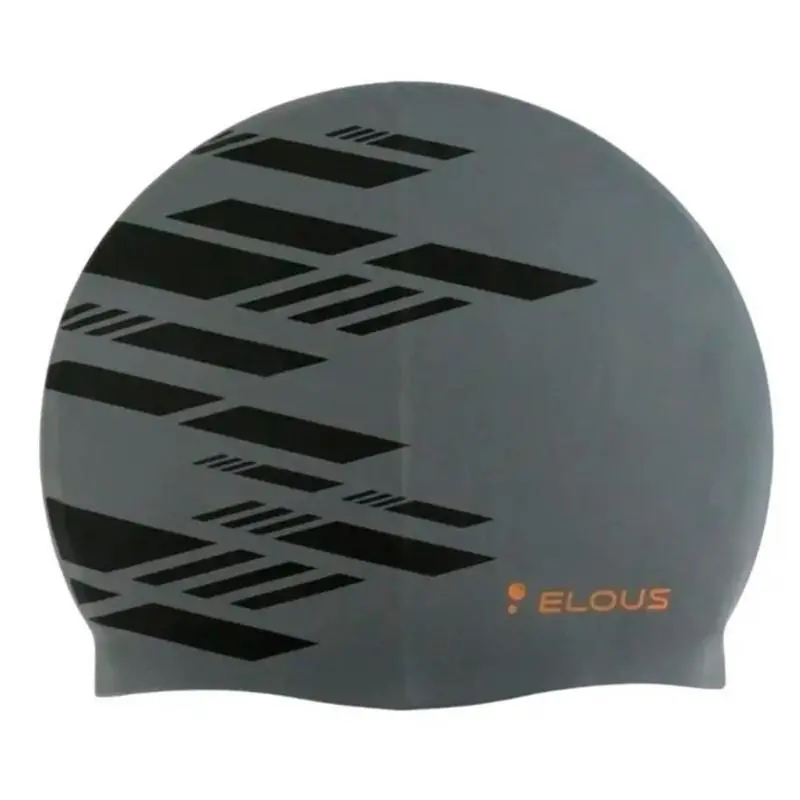 Шапочка для плавания Elous BIG EL0011 серо-черная от магазина Супер Спорт