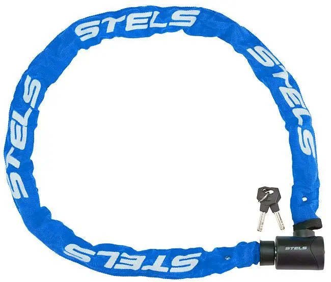 Цепь-замок STELS 85803 6*1200 мм в оплетке с ключом синий от магазина Супер Спорт
