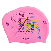 Шапочка для плавания Elous для длинных волос EL006 геометрия розовая от магазина Супер Спорт