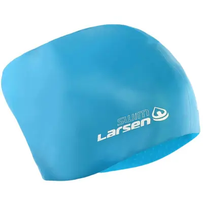 картинка Шапочка для плавания Larsen для длинных волос LC-SC808 голубая 