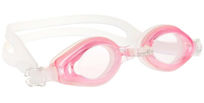 Очки для плавания Mad Wave AQUA розовый-белый юниорские от магазина Супер Спорт