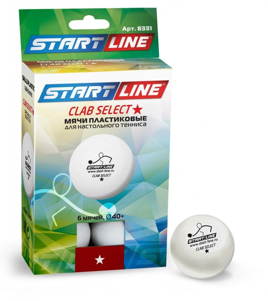 Мяч для настольного тенниса Start Line Club Select New, 1 звезда, 6 штук от магазина Супер Спорт
